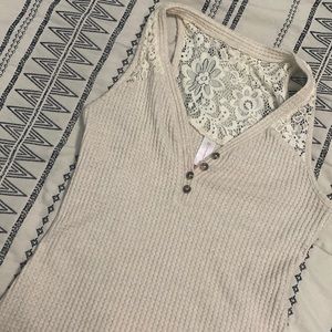 Cute sweater type tank top, cream color, size sm (3-5)
